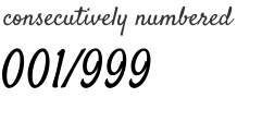 001/999 consecutively numbered